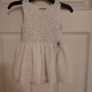 Old Navy Light Blue and White Floral Dress